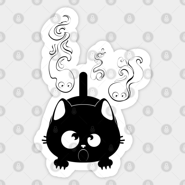 Black cat and wisps for Inktober Sticker by AnnArtshock